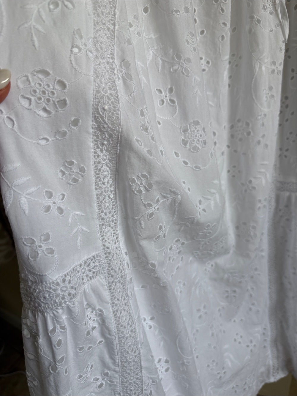 White Eyelet Maxi Sundress with Spaghetti Straps - Picture 10 of 10